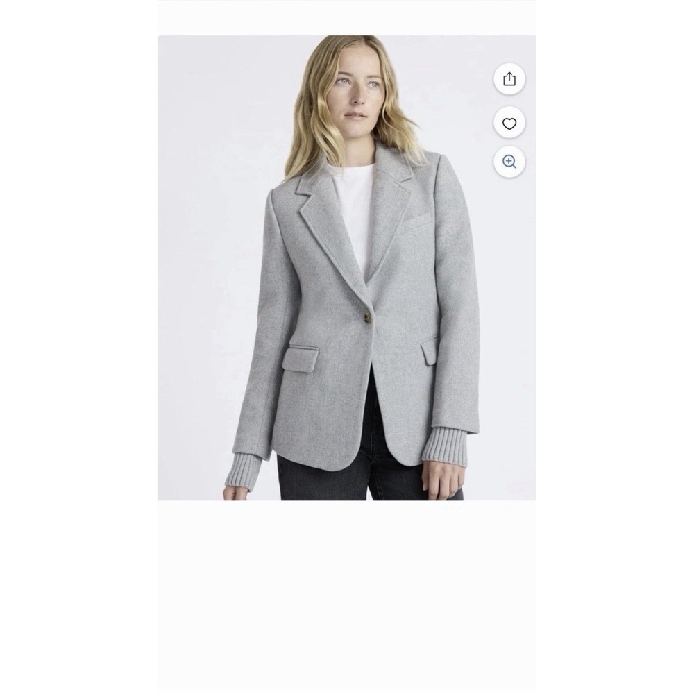 Free Assembly Women's XL 16-18 Gray Single Breasted Button Sweater Blazer Lined